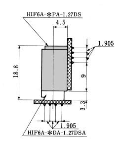 Pin Header Right Angle Type Without Mounting hole BApplication Pattern HIF6A-00PA-1.7DS HIF6A-06PA-1.7DS HIF6A-03PA-1.7DS HIF6A-034PA-1.