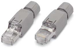 750-975 Ethernet Connector, RJ-45 IP20 The 8-pole RJ-45 connector features insulation displacement contacts that allow individual conductors to be simply cut to length without requiring any stripping