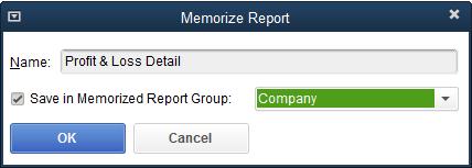 Memorize Preset Reports Memorize Reports You may want to memorize reports that you run frequently or reports that require you to set up customization and filters.