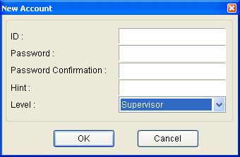 system. Using this function, the system administrator can create new system users with different access rights.