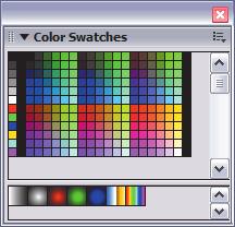 Color Swatches panel (Window > Color Swatches): Displays a file s color palette.