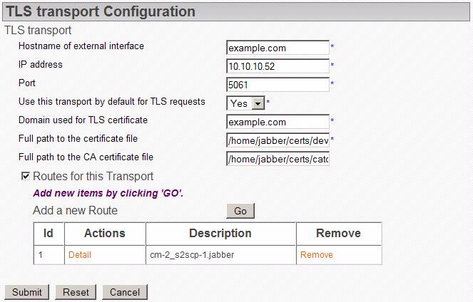 Configuring the SIP Proxy Component 12. In the TLS Transport Configuration page, configure the following parameters.