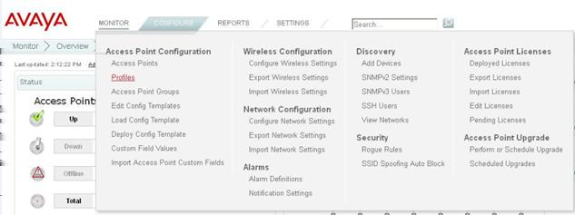 Creating an AOS-Lite Profile for AP Configuration If there is a mixture of WAP9112/9114 Access Points and WAP9122, 9123, 9132, 9133, 9172, 9173 or WAO9122 Access Points, you should create one or more