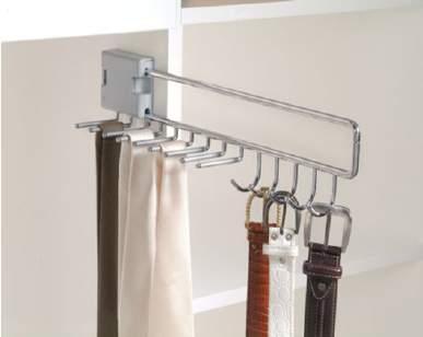 23 Pull-out belt rack for 9 ties & 5 belts Dim. (WxDxH)mm Finish Cat. No.