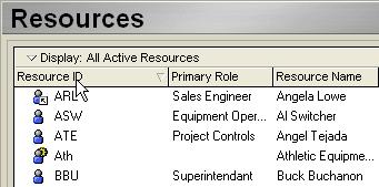 Clicking in the Resource ID column of the Resources Window take the formatting from hierarchical to alphabetical to reverse