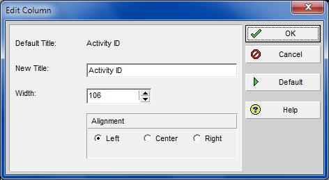 The available columns are displayed in the right window and may be listed under Categories or as a single List.