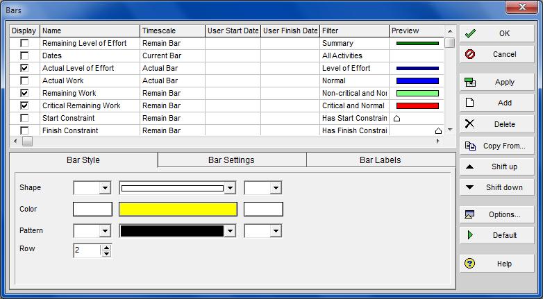 8.4 Formatting the Bars The bars in the Gantt Chart may be formatted to suit your requirements for display.