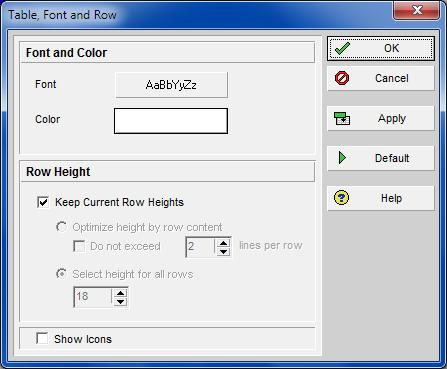 The default size of the box displaying a Notebook topic may be set in the Bar Chart Options form, General tab, which is displayed by clicking on the button from the Bars form.