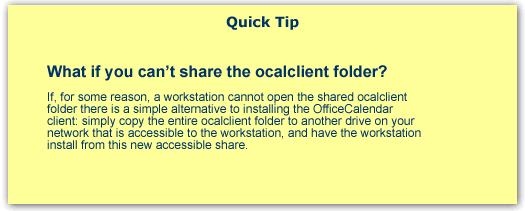` Installing the OfficeCalendar Version 3.1.1.0 Client Upgrade 1.