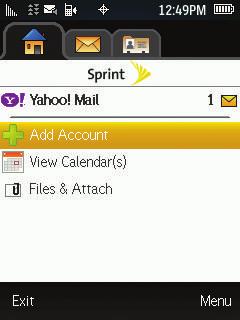 Creating an Additional Email Account 1. Select > Email. or Highlight and press > Messages > Email. (The default email account Inbox is displayed.) 2.