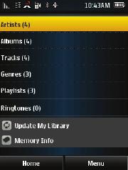 Accessing the Music Player 1. From the Sprint Music Store opening page, press Menu (right softkey) and select My Library.