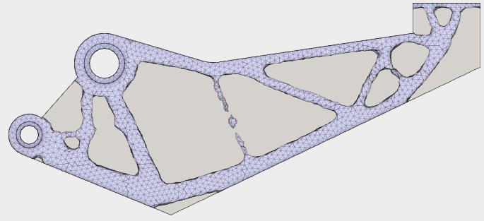 Promote Mesh & Modify Original Geometry 1. Click RESULTS > Promote. 2. Click SKETCH > Create Sketch. 3. Select the top surface of the gripper arm as the sketch plane. 4.