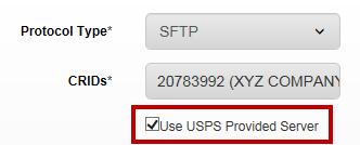 4. Select Use USPS Provided Server. 5. In the Host Description field, add a name to identify this server in your address book. 6.