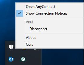 Disconnecting from the VPN Service Best practices advise to always log out when you no
