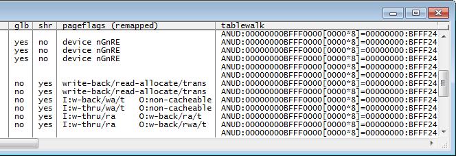 This is the table pointed to by MMU register TTBR_EL3. The option is available only if Exception level EL3 is implemented in the CPU and EL3 uses AArch64 mode. Next: Screenshot of the MMU.DUMP.