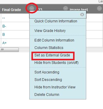 II: Set the Column as External Grade (Step ❶ -