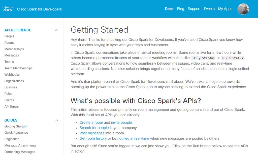 Experimenting with REST APIs using Cisco Spark