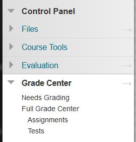 Grade Center Basics To begin editing the Grade Center, you must first access it.. In the Control Panel, click Grade Center.