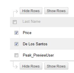 Row Visibility Instructors can sort the Grade Center by row, showing only specific students and their associated grades.. Click Manage on the Grade Center Action Bar. Select Row Visibility.