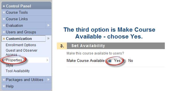MAKING YOUR COURSE AVAILABLE 1.
