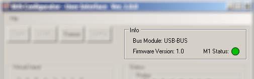 click on the "BUS CONFIGURATOR USER INTERFACE" desktop icon. The configuration window shown at the side is displayed (Figure 7). Figure 7 4. Press the CONNECT key.