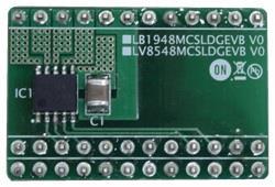 The LV8548MCSLDGEVB comes with a Baseboard for facilitated plug-and-play connectivity with an Arduino Micro.