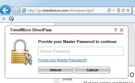 is installed, a plug-in appears on your Web browser that allows you log in to DirectPass and begin using it. To begin using DirectPass with your browser: 1.