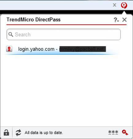 Your imported URLs, login accounts, and passwords are now listed in DirectPass and have been deleted from your browser. 11. Click a listing to automatically log you into that account.