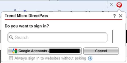 Figure 28. Do you want to sign in? 10. Note the checkbox Always sign in to websites without asking. Check this checkbox if you want to use the option. 11. Click the button for Google Accounts.