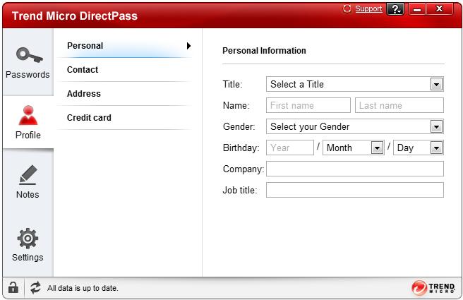The Personal submenu appears. Figure 43. Personal Information 3.