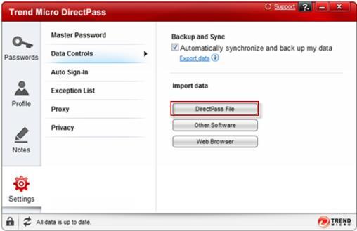 To import data into Direct Pass 1. Transfer the exported CSV file to the device where you ll import the CSV file. 2.