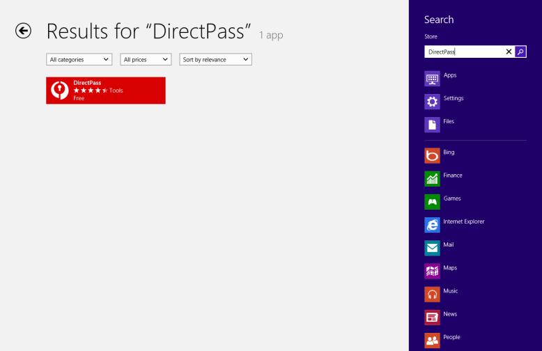Chapter 6: DirectPass for the Windows 8 Modern UI This chapter explores Trend Micro DirectPass for the Windows 8 Modern UI tile environment.