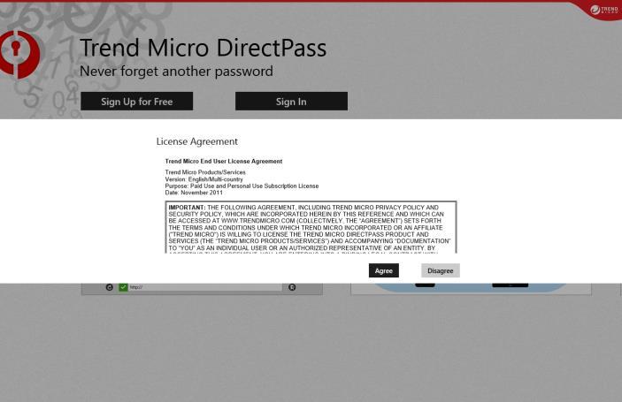 The Trend Micro License Agreement appears. Figure 97. License Agreement 8.