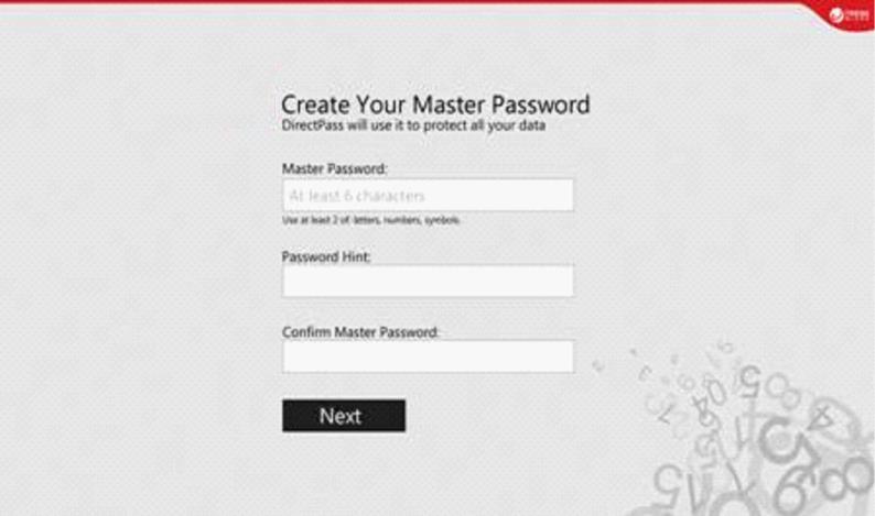 Figure 98. Create your Master Password 9. Type your Master Password, provide a Password Hint, then Confirm Master Password and click Next. Figure 99. Unlock with Master Password 10.
