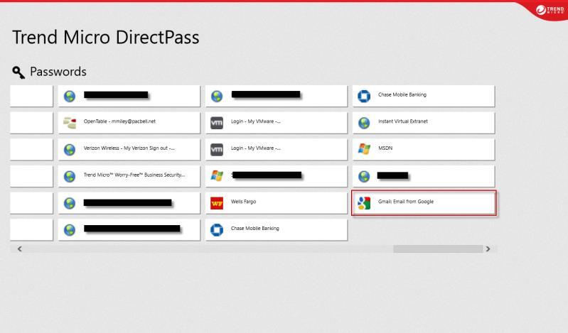 DirectPass > Click Password Tile 10.