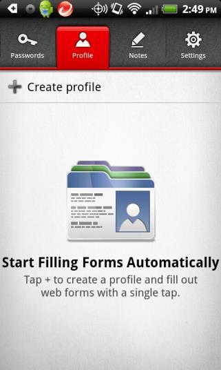 Profile When you create your Profile, adding personal information, DirectPass helps you autofill online forms using a