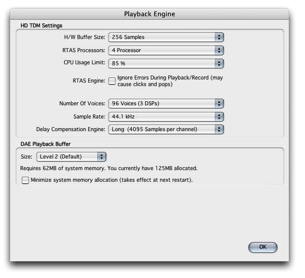 UPDATED DAE SETTINGS The DAE settings dialog shown in Figure 79-4 on page 946 in the Digital Performer User Guide has been updated as shown below: NEW MOVIE WINDOW OPTION There is a new movie window