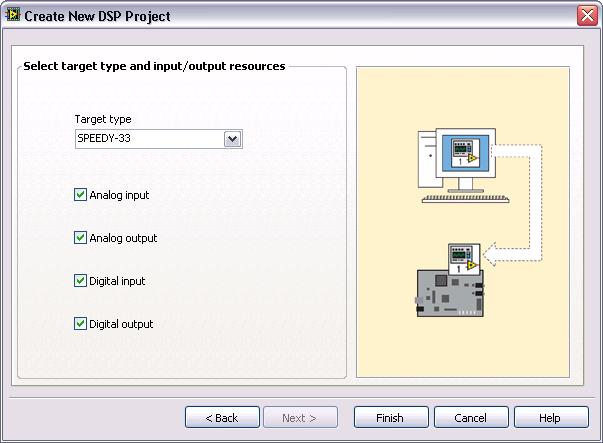 You can add Elemental I/O items to a project when you create the project using the DSP Project Wizard. The DSP Project Wizard adds all available I/O resources by default, as shown in Figure 3.
