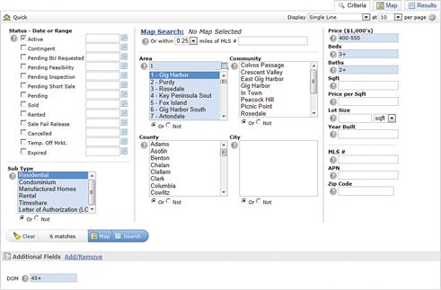 Search Quick Start Guide Matrix 6. Criteria Search From the Matrix navigation menu, hover the Search Tab. From the dropdown list, select the desired Property Type (e.g. Residential, Commercial, Land, Cross-Property etc.