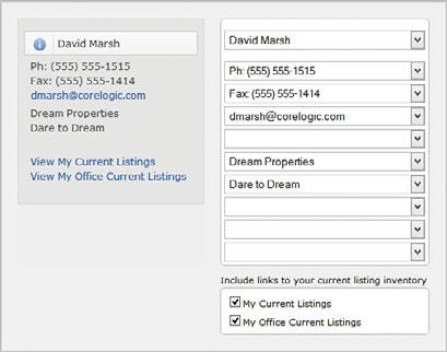 d CMA Cover Sheet: manage how you would like your contact information to appear on a CMA cover page.