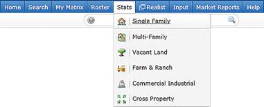 Stats Quick Start Guide Matrix 6. Stats (Preset) From the Matrix navigation menu, hover the, Stats tab and select any of the Property Types. Select the, Presets tab. 3 Click a Preset statistic link.