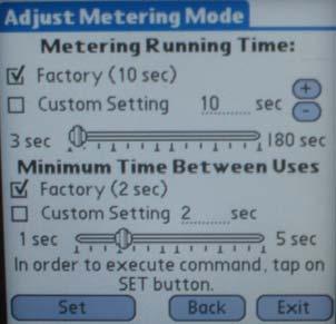 5.2b Adjust Scrub Mode Scrub mode water continues to flow for 60 seconds (default) after deactivating the sensor (i.e., removing hands). Other factory-preset times are 120 and 180 seconds.