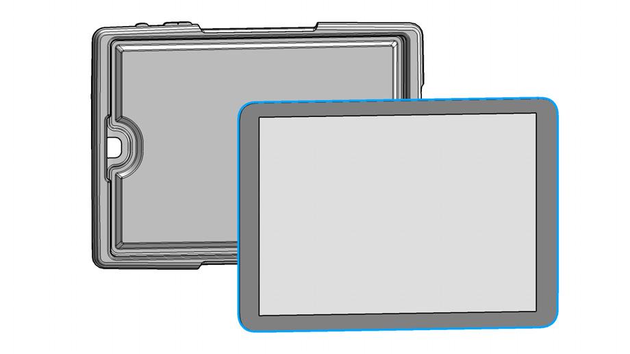 1 Insert the tablet into the bumper from the Safety Case (Bumper) Kit.