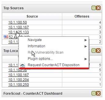 Right-click on an IP address that is managed by CounterACT and select