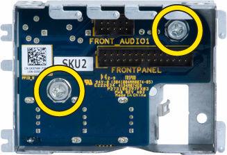 Replace the front I/O panel in its slot. 2.