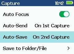 Image mode to autofocus (if enabled), capture image,