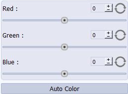 Alternatively, you could enter the values manually in the value boxes above the respective sliders. Clicking on the Auto Color button at the top will adjust the color automatically.