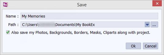 9.1. Saving Book Project After the project is done, the next step is saving the project by clicking on Save option. Saving Photobook 'Save' option You get different options here.