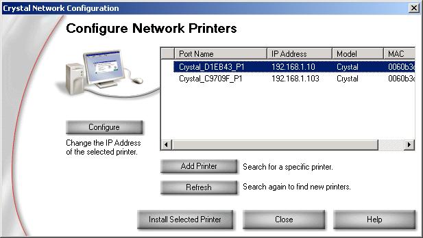 Once you selected the correct printer from the list of printers that are shown to you, click on the Install Selected Printer button.