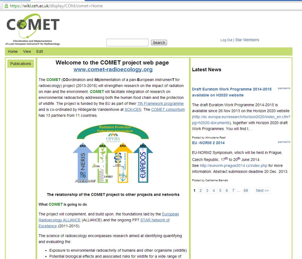 1. The current COMET website COMET Public website The COMET project public interim website (www.comet-radioecology.